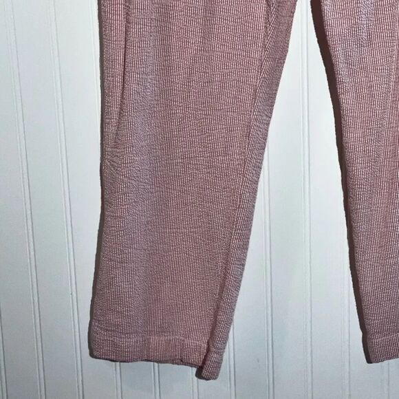 Vineyard Vines Seersucker Breaker Pant 30X32 Pink White Straight Flat Front Crop - Picture 5 of 11